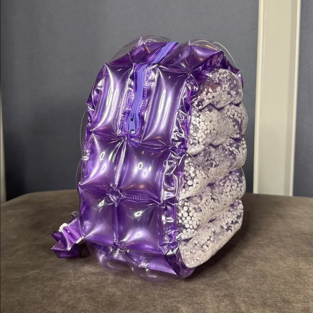 Purple Inflatable 90’s Retro Bubble BackPack Foam Ball One Size VINTAGE